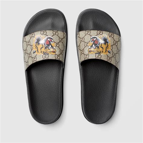 gucci supreme tiger slides replica|gucci slide gg supreme 1084.